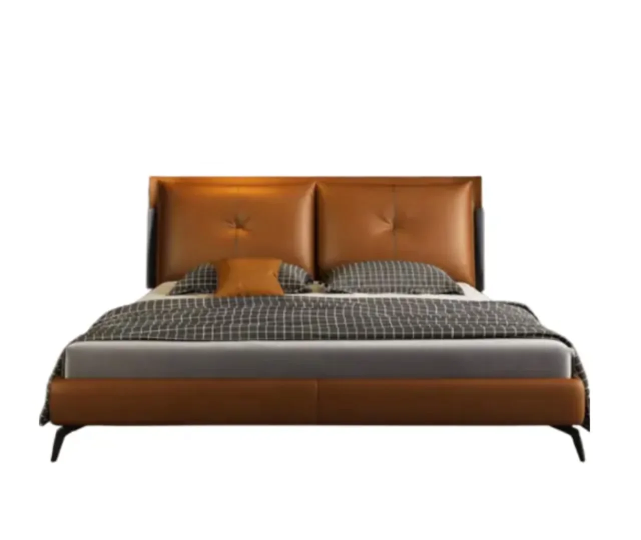 Spencer Modern Italian Design Leather King Size Bed - Image 4