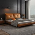 Spencer Modern Italian Design Leather King Size Bed - Image 5