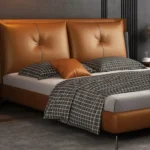 Spencer Modern Italian Design Leather King Size Bed - Image 2