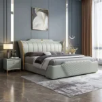 FlexEase Modern Italian Design Luxury Bed King Size Modern Leather Bed - Image 4
