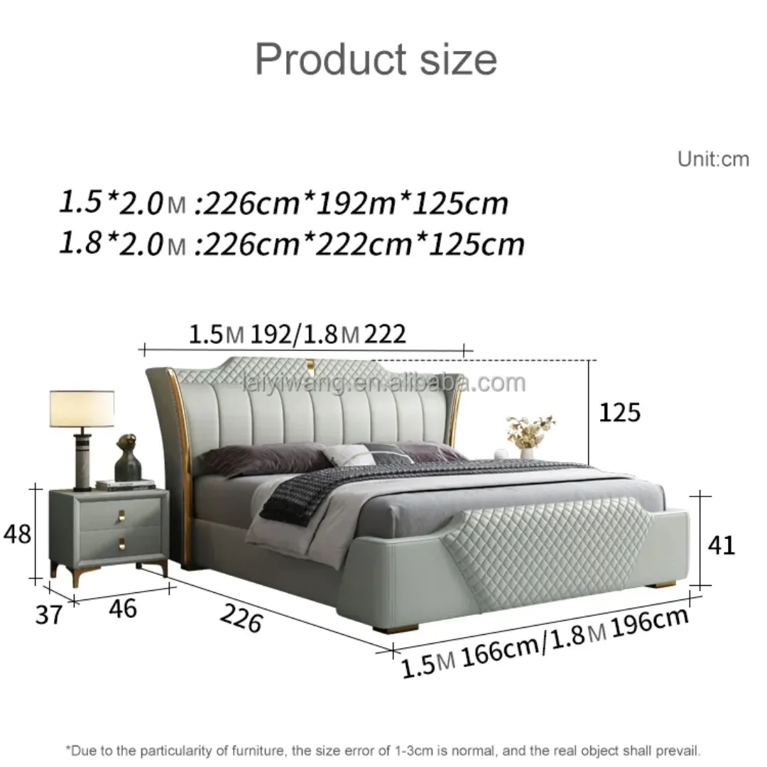 FlexEase Modern Italian Design Luxury Bed King Size Modern Leather Bed - Image 8