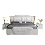 FlexEase Modern Italian Design Luxury Bed King Size Modern Leather Bed - Image 5