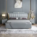 FlexEase Modern Italian Design Luxury Bed King Size Modern Leather Bed - Image 3