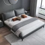 Spencer Modern Italian Design Leather King Size Bed - Image 9