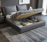 Spencer Modern Italian Design Leather King Size Bed - Image 10