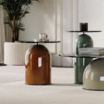 Italian Design Polished Stainless Steel Stone-Shaped Modern Designer Console Table - Image 2