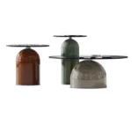 Italian Design Polished Stainless Steel Stone-Shaped Modern Designer Console Table - Image 4