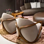 Marbello Sheesham wood Velvet Contemporary Accent Chair - Image 9