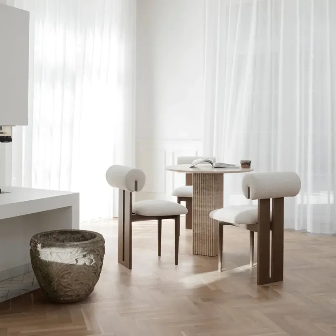 Retro Japandi design Western Restaurant Dining Chair - Image 2