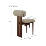 Retro Japandi design Western Restaurant Dining Chair - Image 10
