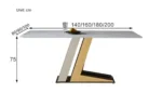 Ebix Dining Table Stainless Steel Golden Leg + Natural Marble Top Table - Image 6