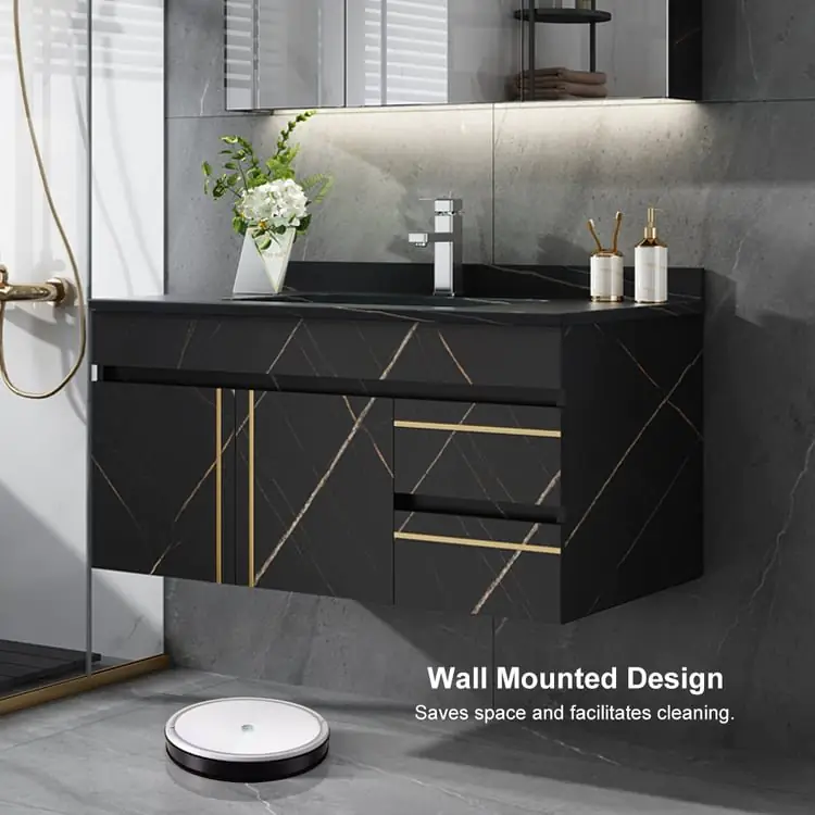 Molecule Vanity Wood cabinet with Basin - Image 8
