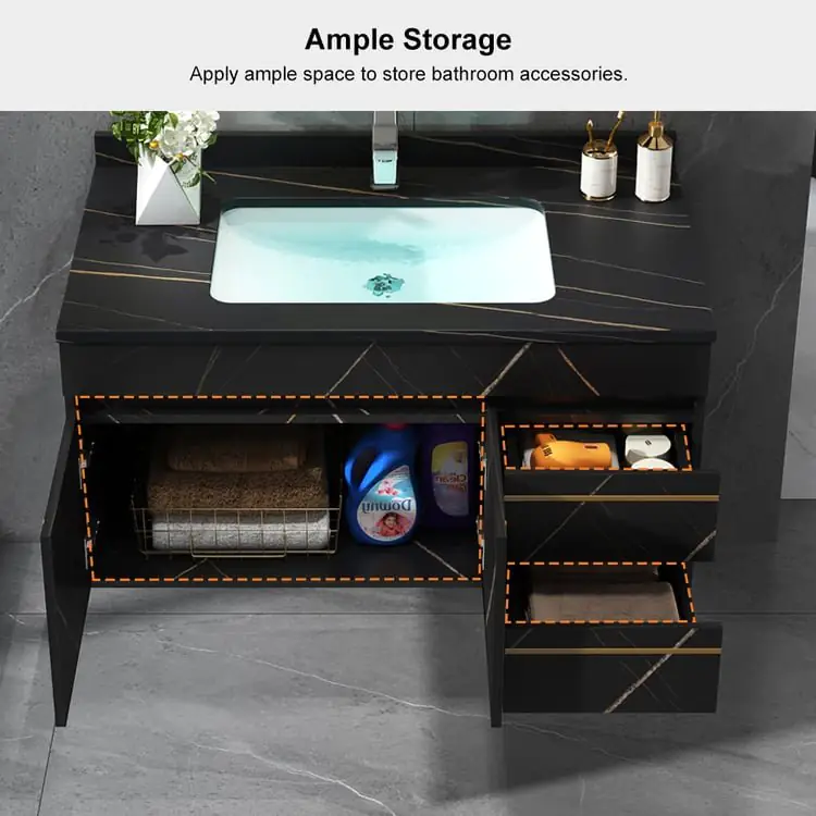Molecule Vanity Wood cabinet with Basin - Image 7