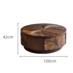 IndiSheesham Simple Unique Wooden Round Coffee Table - Image 6