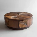 IndiSheesham Simple Unique Wooden Round Coffee Table - Image 2