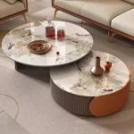 Sharon Modern Design Italian light luxury Contemporary Round Nesting Table - Image 2