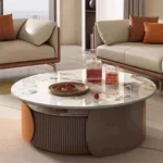 Sharon Modern Design Italian light luxury Contemporary Round Nesting Table - Image 3
