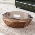 Best Master Diamond-Shaped Stainless Steel Coffee Table – Gold Finish | Luxury Modern Design