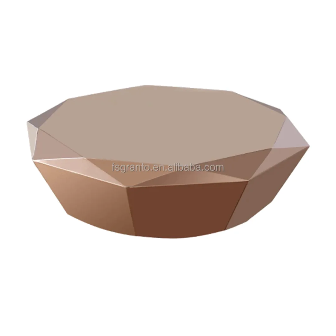 Best Master Diamond-Shaped Stainless Steel Coffee Table – Gold Finish | Luxury Modern Design - Image 4