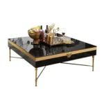Jorge Luxury Gold Modern Metal Stainless Steel Coffee Table - Image 3