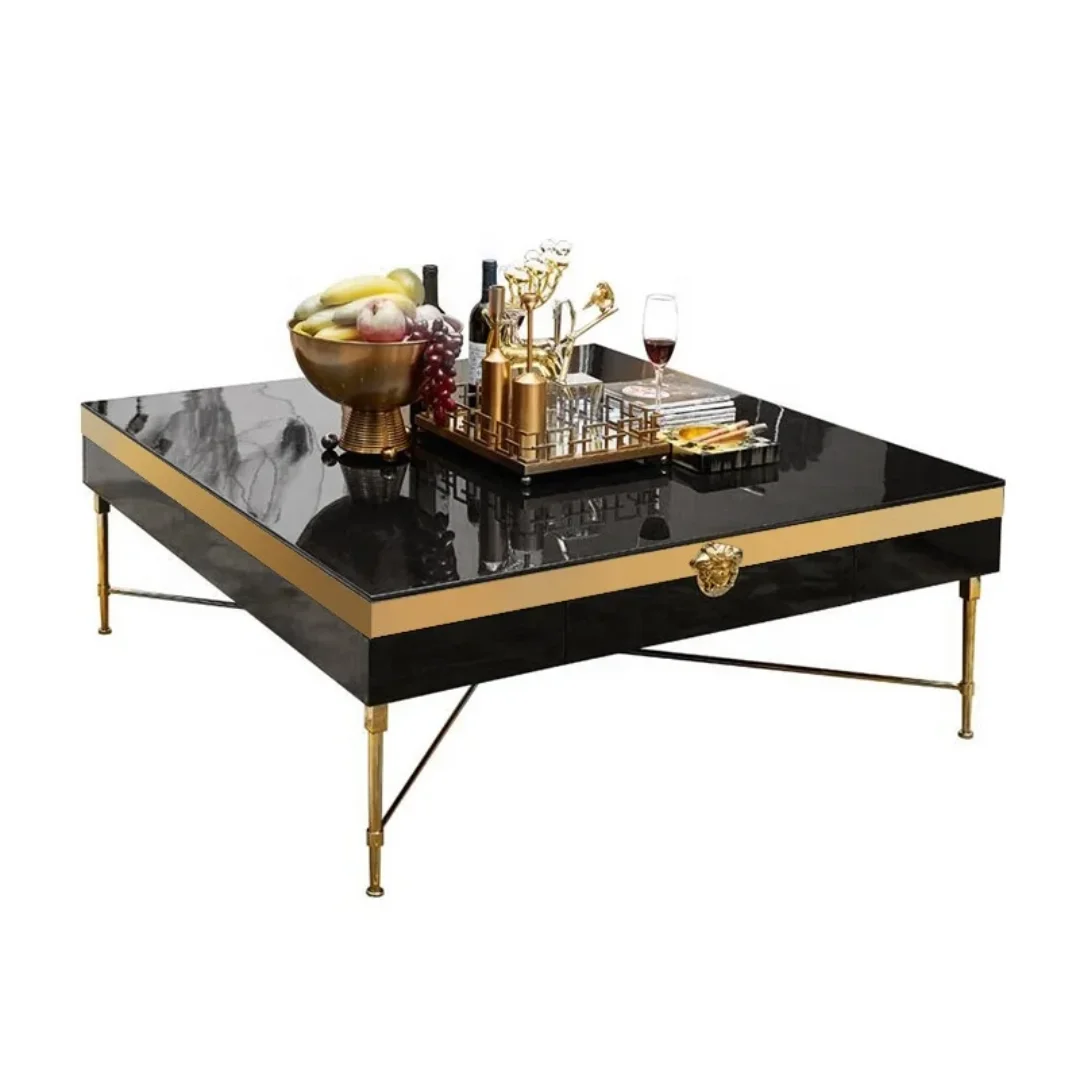 Jorge Luxury Gold Modern Metal Stainless Steel Coffee Table - Image 3