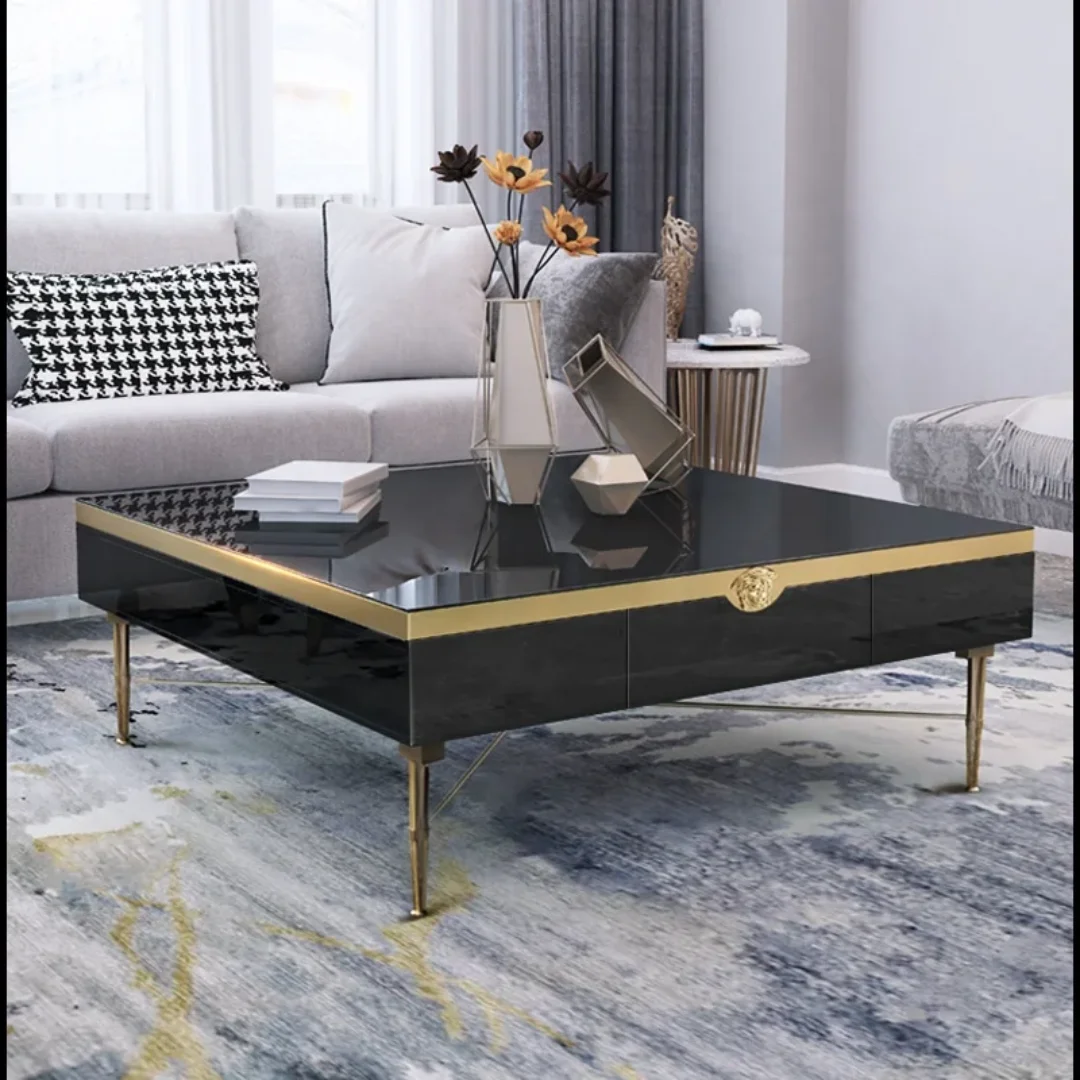 Jorge Luxury Gold Modern Metal Stainless Steel Coffee Table - Image 2
