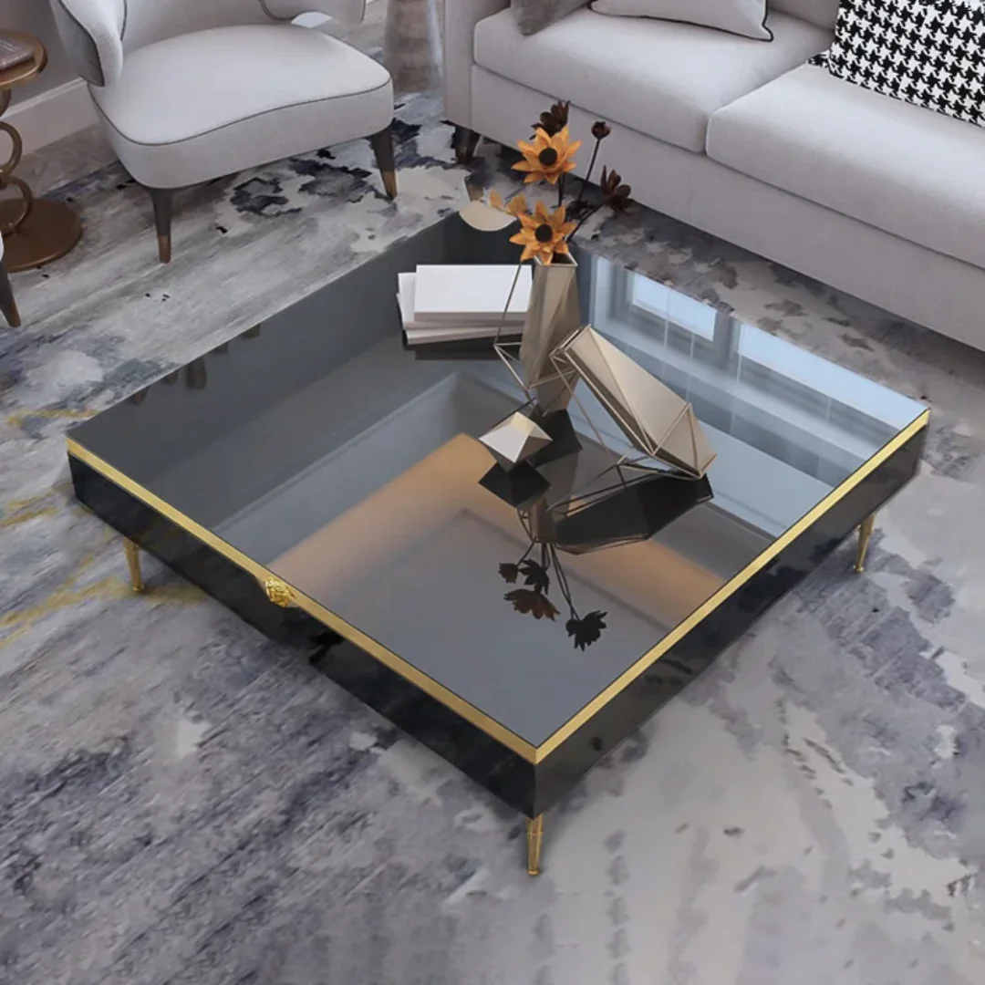 Jorge Luxury Gold Modern Metal Stainless Steel Coffee Table - Image 6