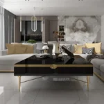 Jorge Luxury Gold Modern Metal Stainless Steel Coffee Table