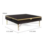 Jorge Luxury Gold Modern Metal Stainless Steel Coffee Table - Image 5