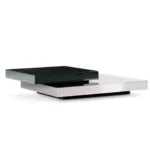 Master Modern Gold Square Coffee Table with Glass Top - Image 2
