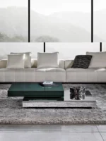 Master Modern Gold Square Coffee Table with Glass Top - Image 6