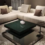 Master Modern Gold Square Coffee Table with Glass Top