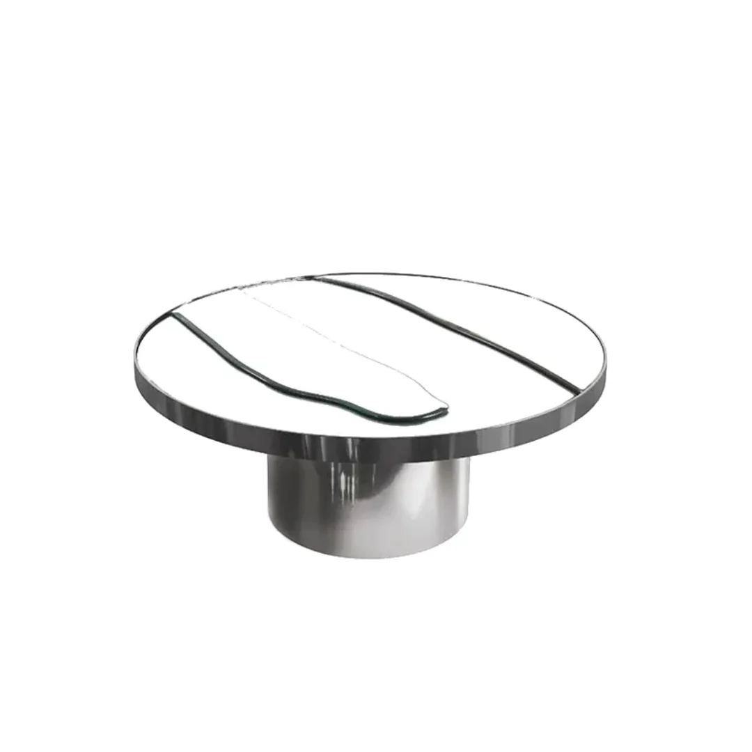 Nebula Gold Extendable Glass Round-shaped Coffee Table - Image 4
