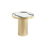 Nebula Gold Extendable Glass Round-shaped Coffee Table - Image 5