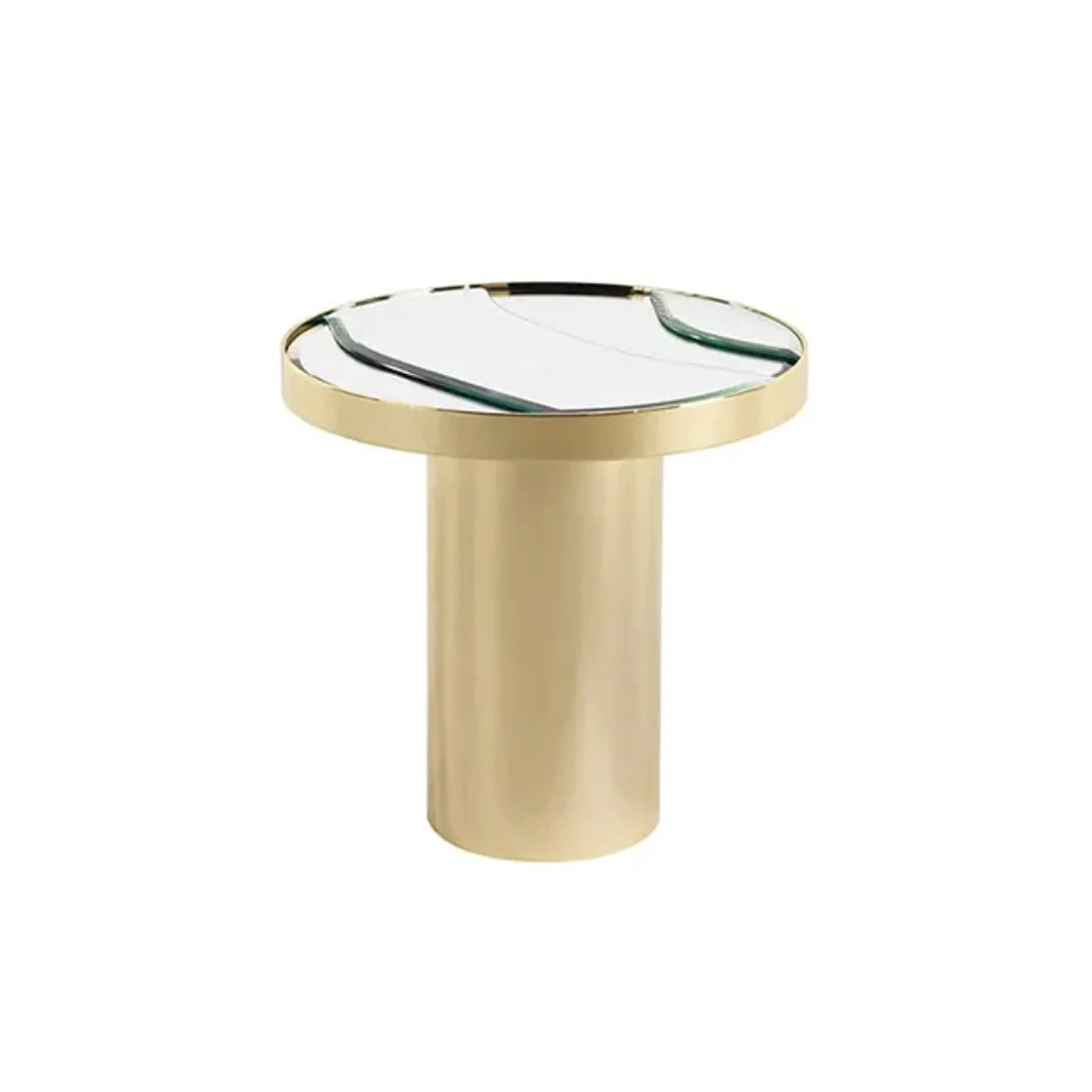 Nebula Gold Extendable Glass Round-shaped Coffee Table - Image 5