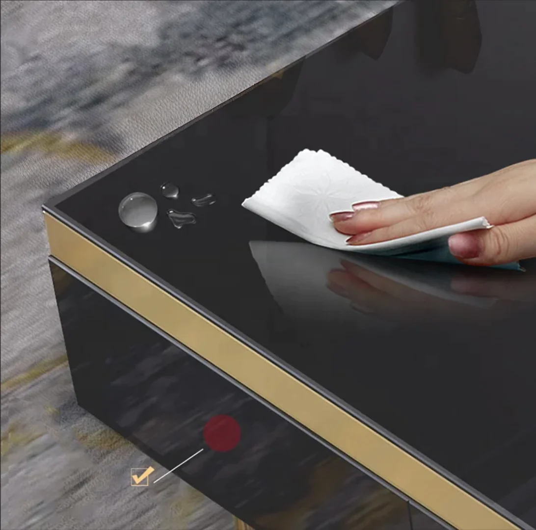 Jorge Luxury Gold Modern Metal Stainless Steel Coffee Table - Image 4