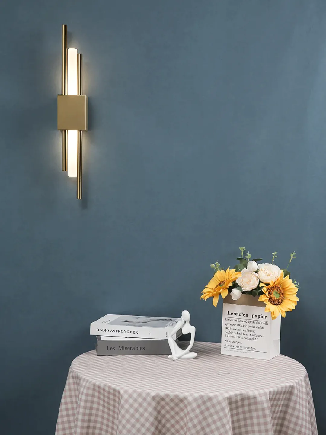 Long Indoor Wall Modern Lamp Living Room Gold Minimalist Night Lamp - Image 6