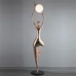 Spiral Modern Hotel Lobby Mannequins Gold Art Floor Lamp Nordic Human Statue Lamp