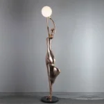 Spiral Modern Hotel Lobby Mannequins Gold Art Floor Lamp Nordic Human Statue Lamp - Image 5
