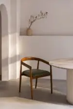 Vanton Leather Dining Chair | Desk chair – Premium Teak & Leather Seating for Timeless Dining Spaces