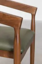 Vanton Leather Dining Chair | Desk chair – Premium Teak & Leather Seating for Timeless Dining Spaces - Image 4