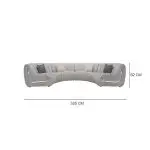 Talbot Lobby Hotel Curved 5-Seater Luxury Sofa - Off-White with Gold Accents - Image 4