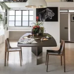 Kors Dining Table Stainless Steel Golden Leg + Natural Marble Top Table - Image 5