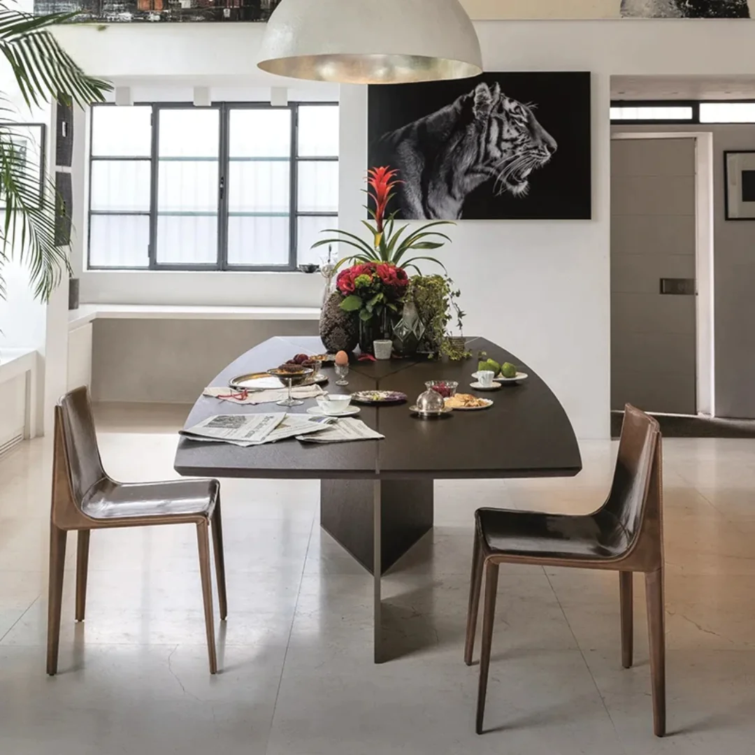 Kors Dining Table Stainless Steel Golden Leg + Natural Marble Top Table - Image 5