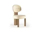 Tareek Velvet Dining Chair with Walnut Wood Frame - Premium Mid-Century Style