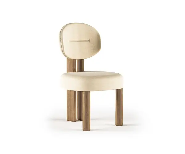 2025/12/1000346624.jpg Tareek Velvet Dining Chair with Walnut Wood Frame - Premium Mid-Century Style - Image 1