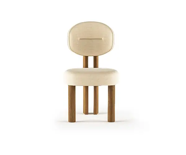 Tareek Velvet Dining Chair with Walnut Wood Frame - Premium Mid-Century Style - Image 5