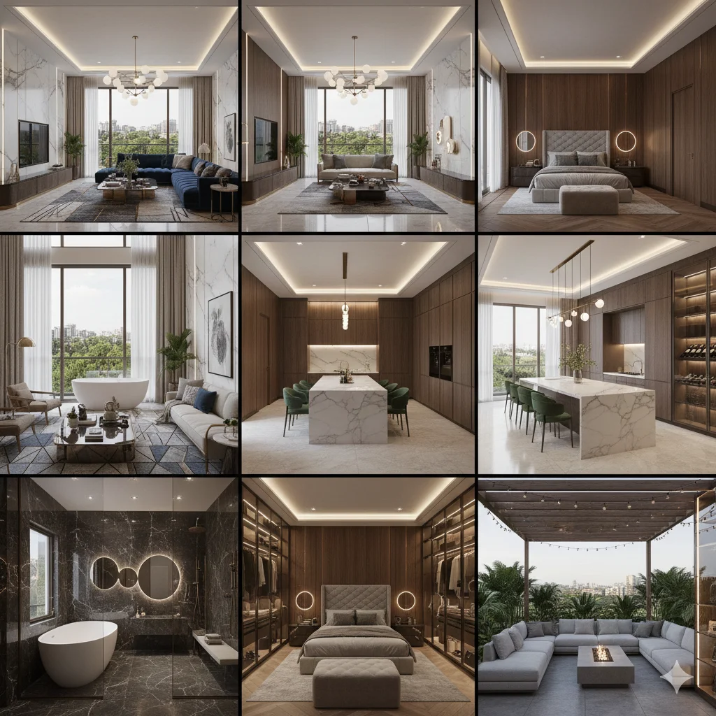 Architectural project of a villa in Vasant Kunj, India