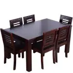 Sheesham Wood Top Dining Table with Chairs 6 Seater Dining Set Teak Finish