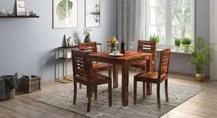 Sheesham Wood Top with Chairs 4 Seater Dining Table